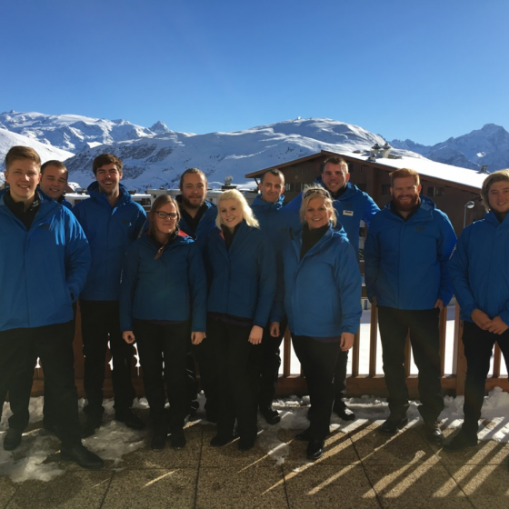 Photo of our Belle Aurore resort staff in Alpe d’Huez 2015-16