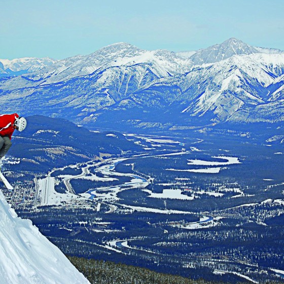 Marmot Basin cliff shot