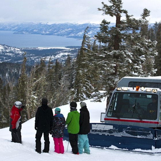 Group with piste-basher