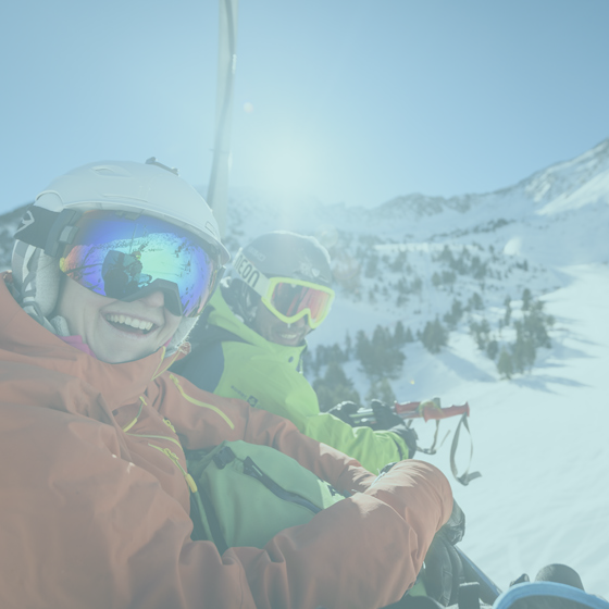 Students on ski lift