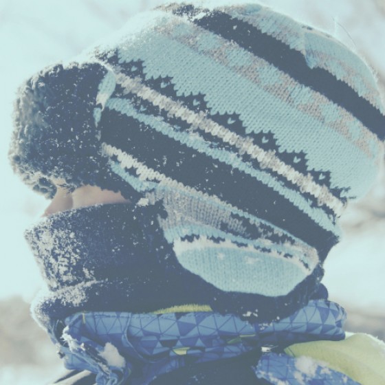 Student in ski clothes