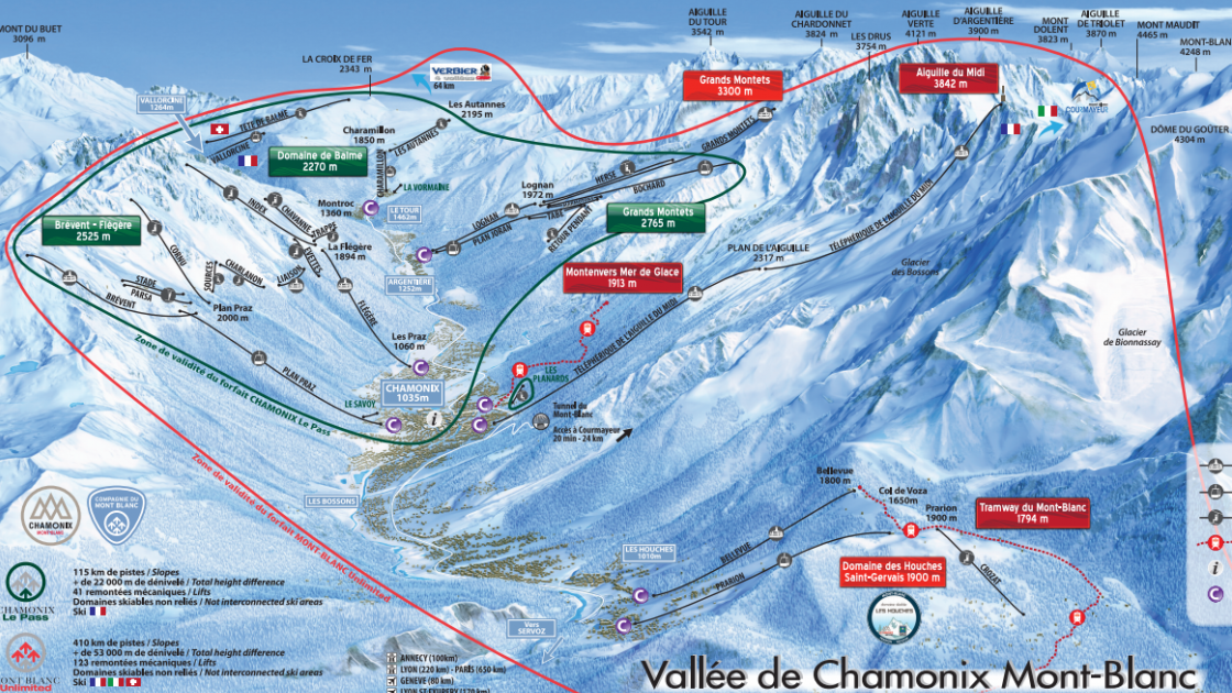 Chamonix piste map