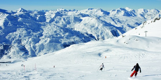 The slopes of Les Menuires in Three Valleys, France