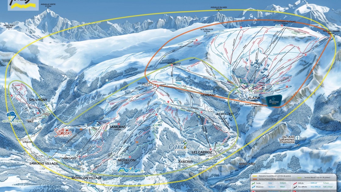 Les Carroz piste map