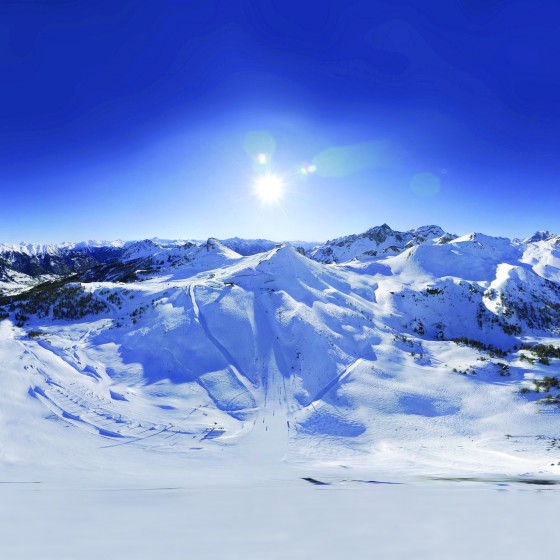 Bright sunshine in Serre Chevalier, France