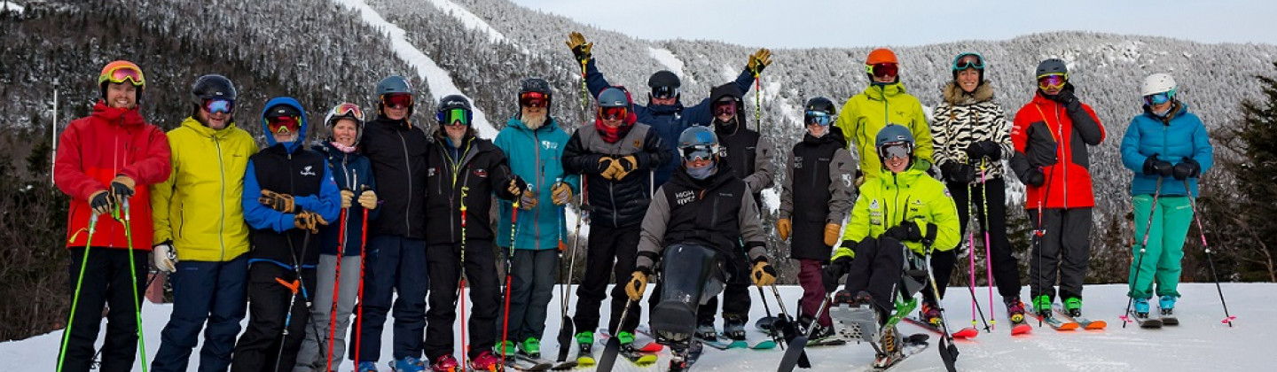 Group skiing in Sugarbush resort