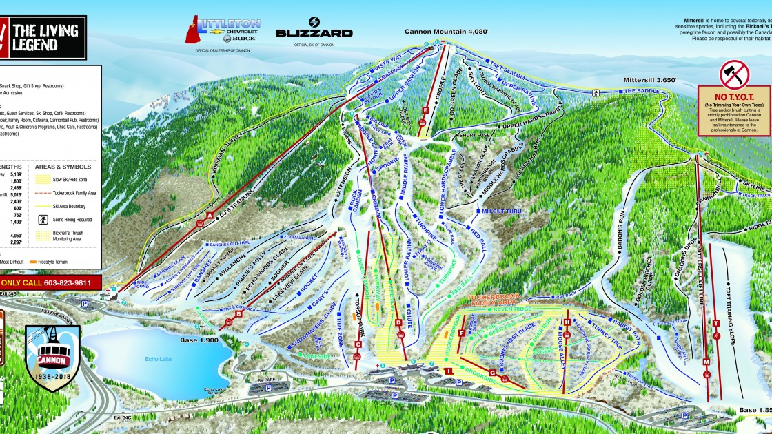 Cannon Mountain Piste Map