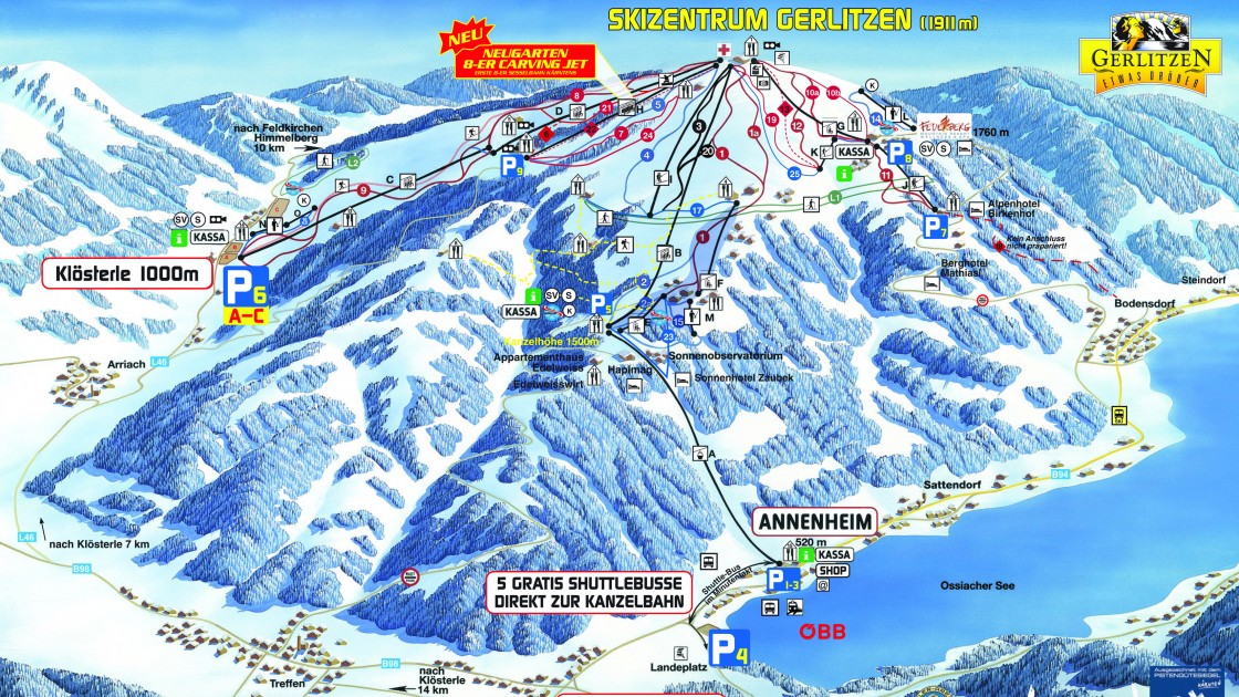 Gerlitzen piste map | Austria