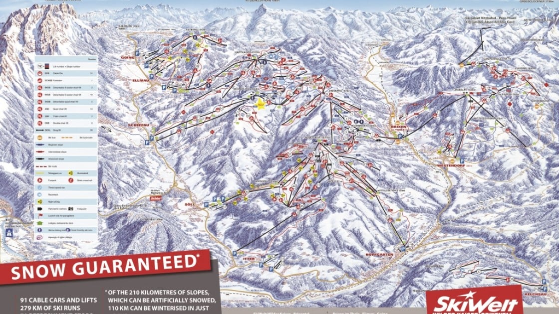 SkiWelt Piste Map
