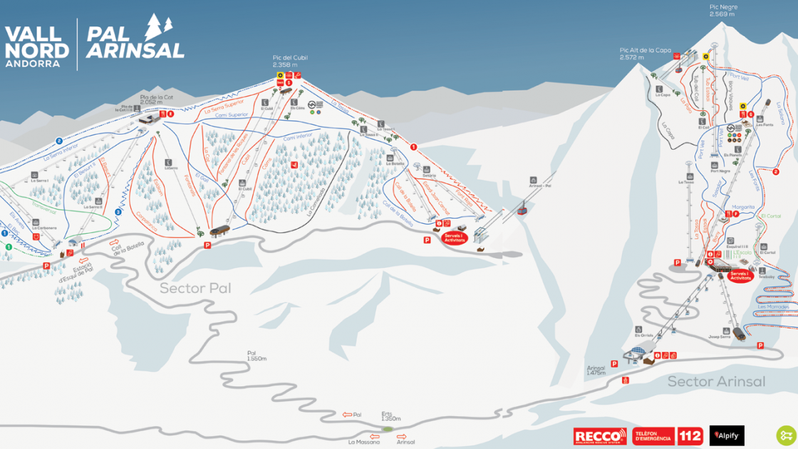 Vallnord piste map