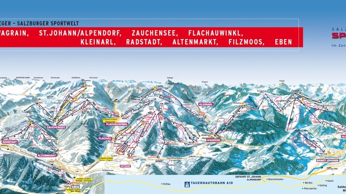 Salzburger Sportwelt piste map