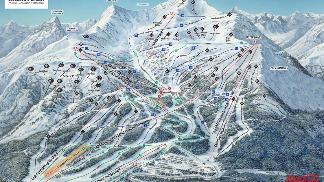 Jasper - Marmot Basin piste map Jasper - Marmot Basin piste map