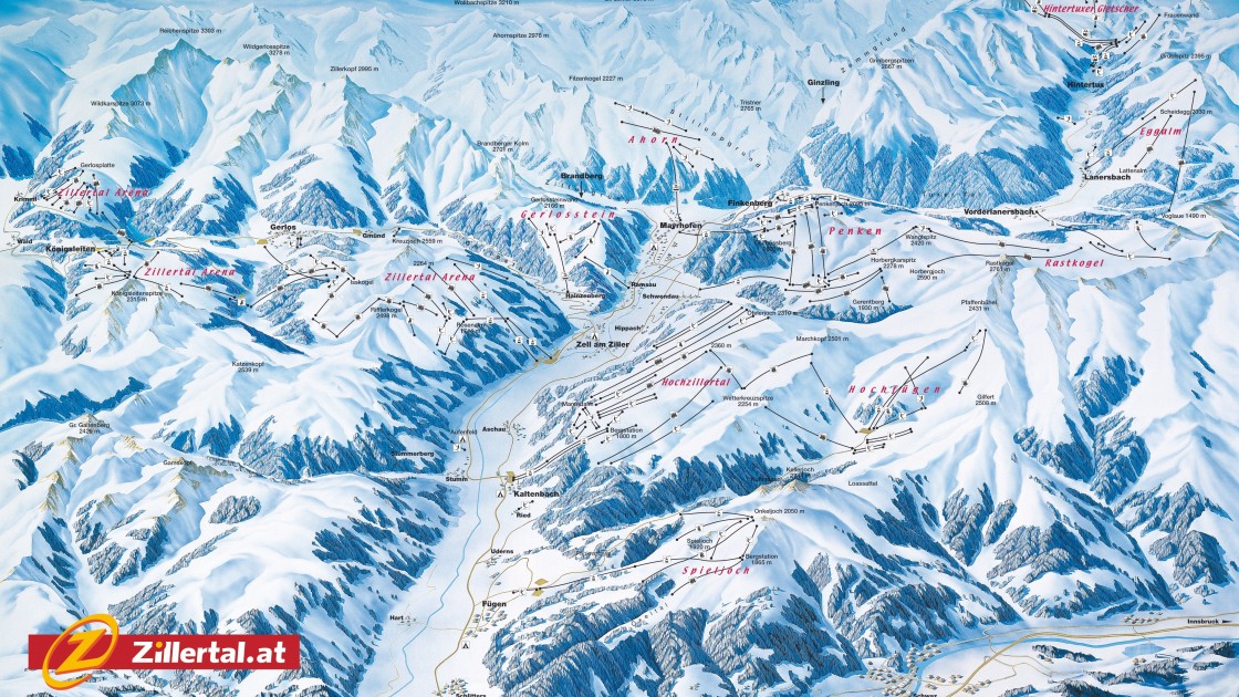 Ziller Valley piste map