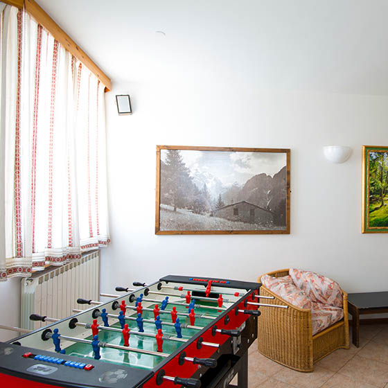 Table football at the Hotel Dolomiti, Passo Tonale
