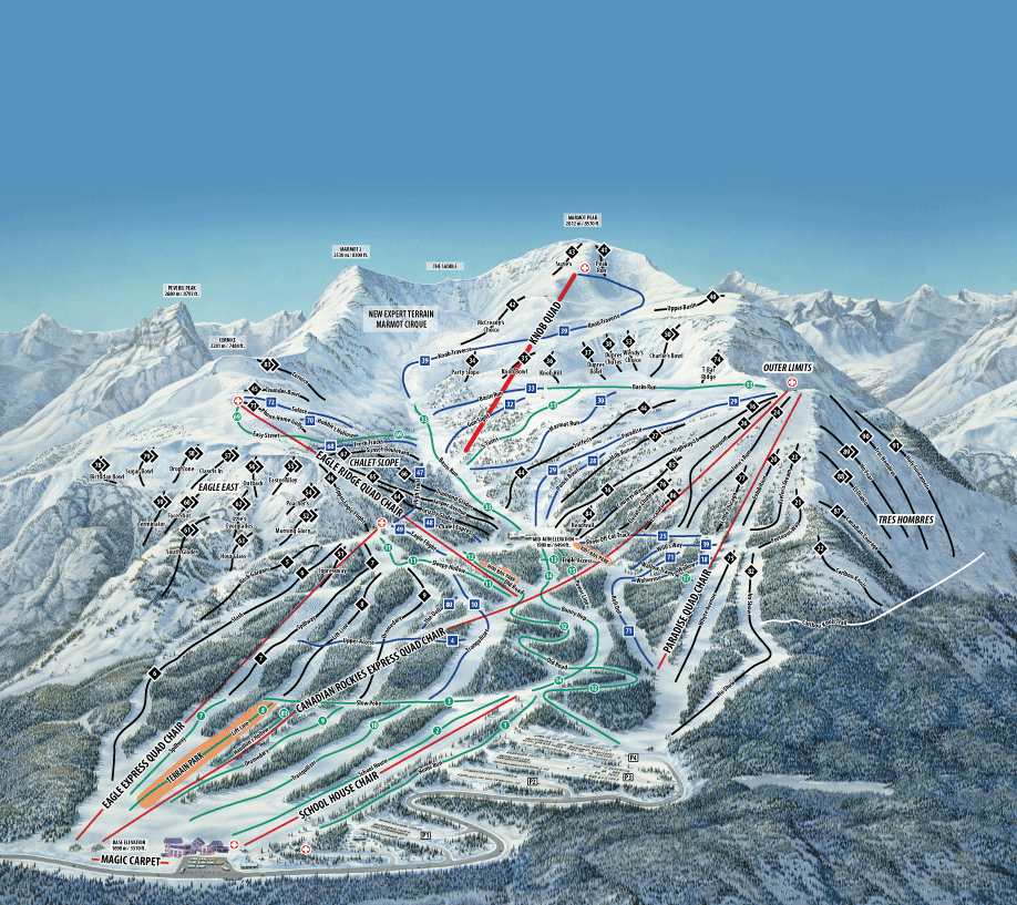 Jasper - Marmot Basin piste map