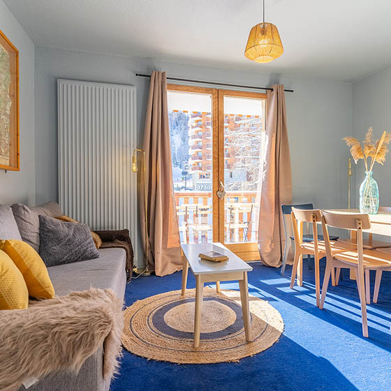 Room dining area at the ho36 in La Plagne, France