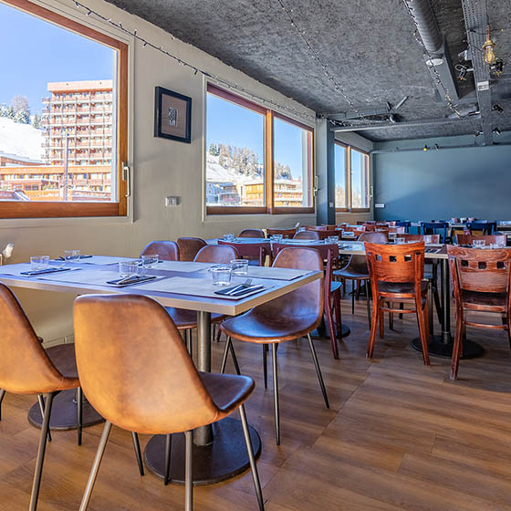 Dining area at the ho36 in La Plagne, France