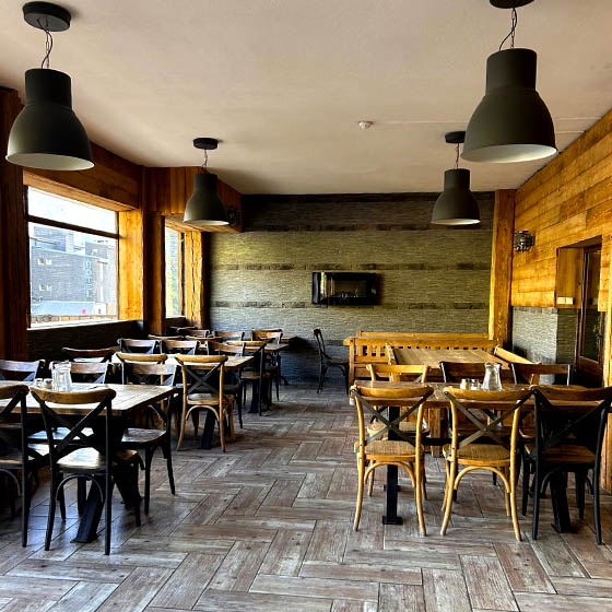 Dining area at the Chalet d'Aka in France