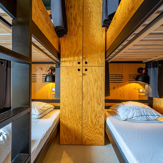 Bedroom at the HO36 Les Menuires in the French Alps