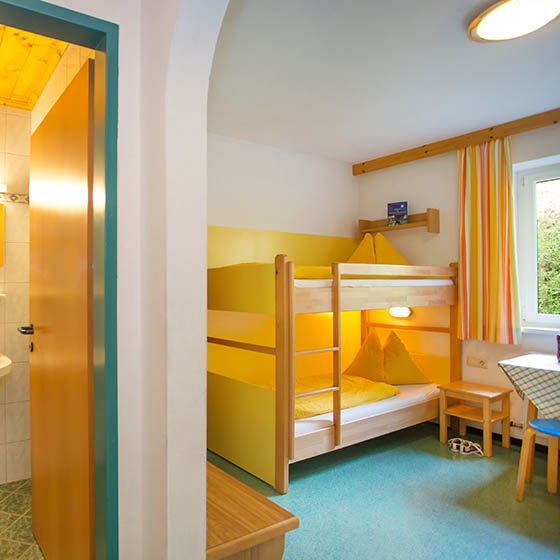 Bedroom at the Pension Müllauerhof in Saalbach, Austria