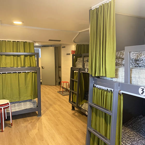 Multi-bedded room at Jasper Downtown Hostel in Canada