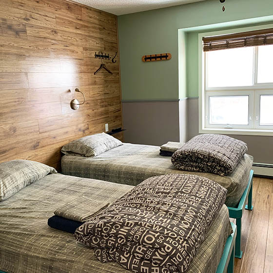 Bedroom at Jasper Downtown Hostel in Canada