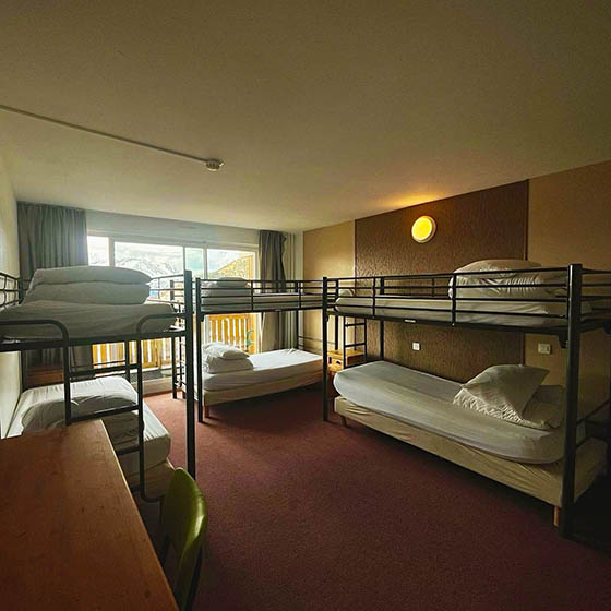 Multi-bedded room at Clubhotel Vallee Blanche, Alpe d'Huez