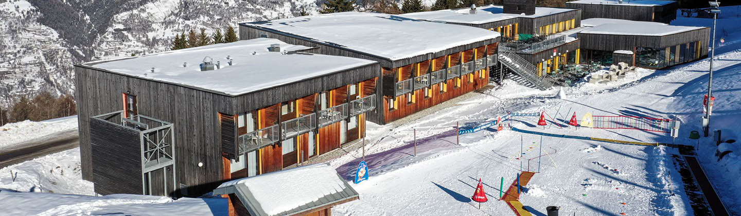 Aerial view of the Mileade in La Plagne, France
