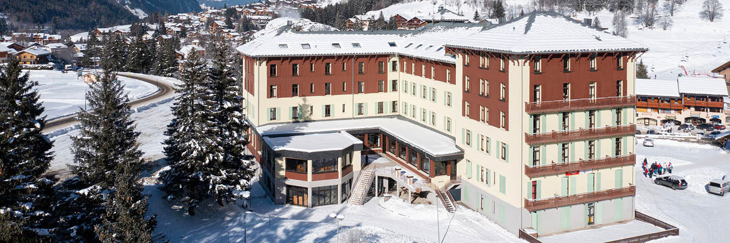 Aerial view of the Mileade in Pralognan, France