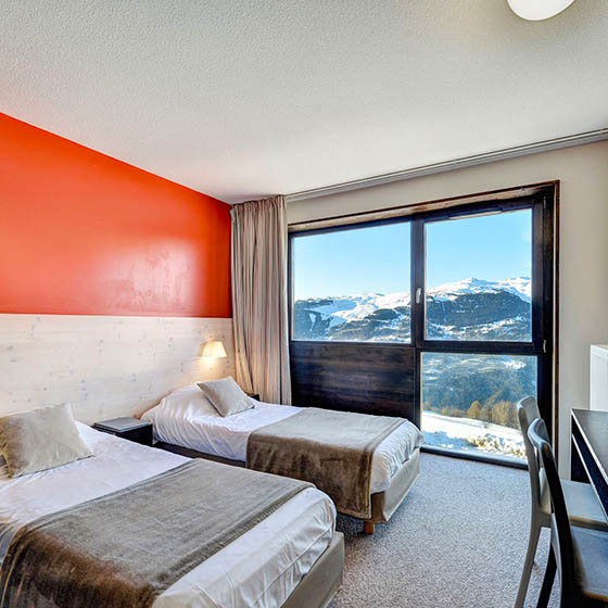 Bedroom at the Mileade in La Plagne, France