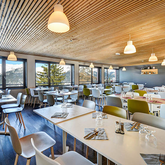 Restaurant at the Mileade in La Plagne, France