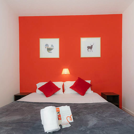 Bedroom at the Mileade in Tignes, France