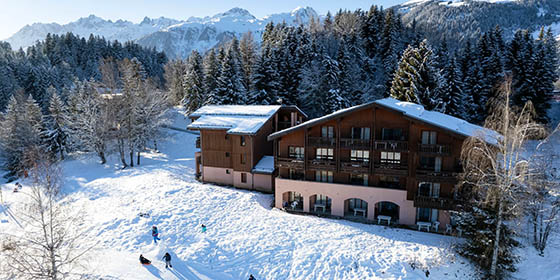 Aerial view of the Village Club Mileade Valmorel-Doucy in the French Alps
