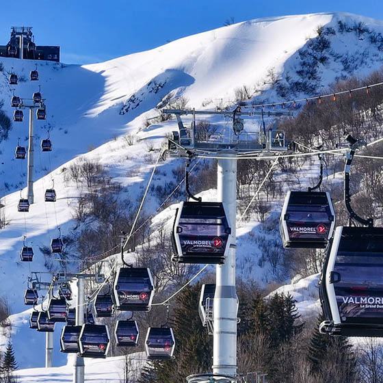 Ski lifts in Valmorel, France