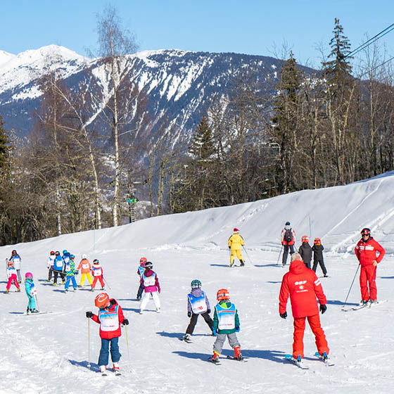 Young learners at ski school