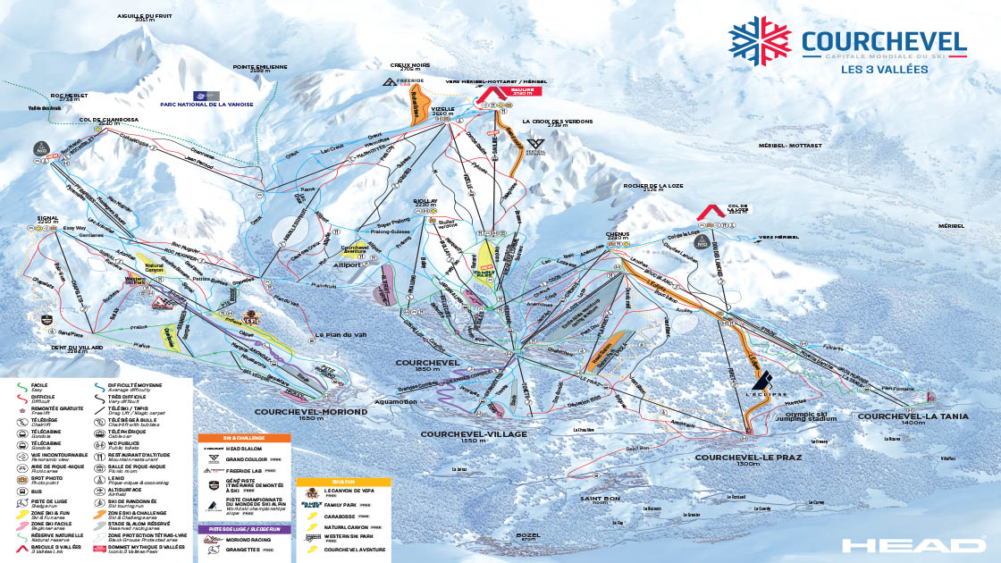 Courchevel Piste Ski Map