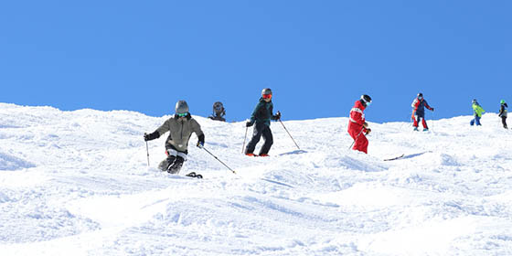 Skiers in Japan