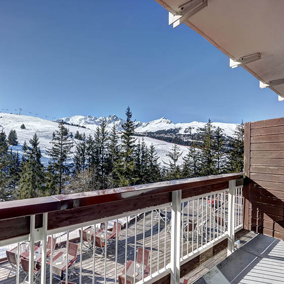 Bedroom balcony at the Village Club Mileade in Courchevel, France
