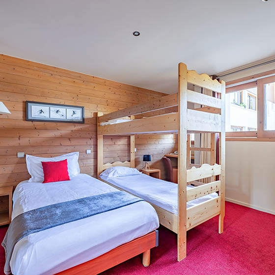 Bedroom at the Village Club Mileade in Courchevel, France