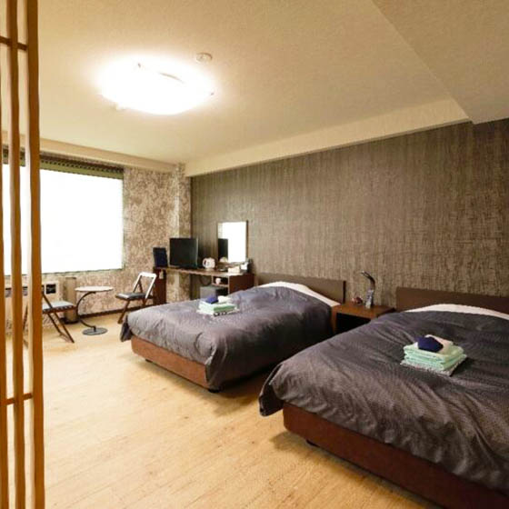 Bedroom at the Hotel Granjam, Japan