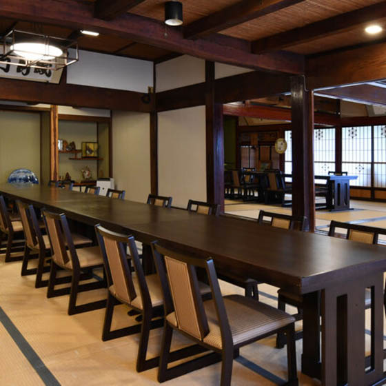 Multi-purpose room at the Marukin Ryokan hotel in Happo Village, Japan