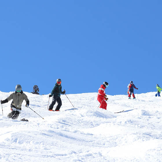 Skiers in Japan