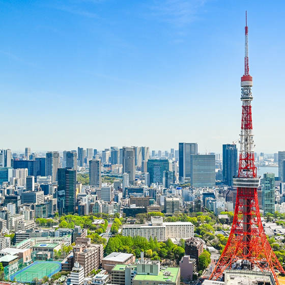 Tokyo Tower and urban landscape of the city