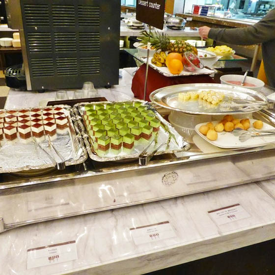 Buffet food at the Prince Hotel in Yakebitaiyama, Japan