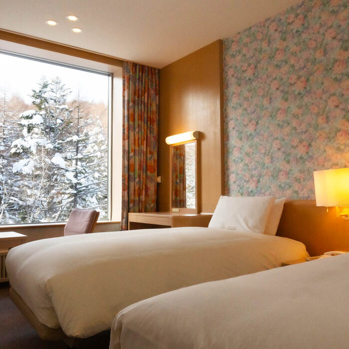Bedroom at the Prince Hotel in Yakebitaiyama, Japan