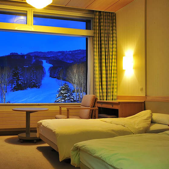 Bedroom at the Prince Hotel in Yakebitaiyama, Japan