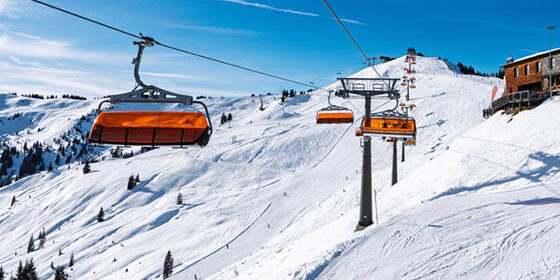 Ski lifts in Saalbach, Austria