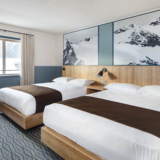 Glade bedroom at the Approach hotel in Panorama, Canada