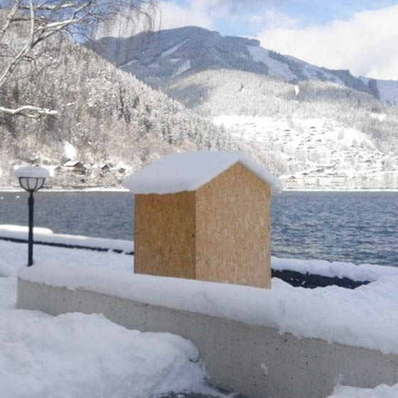 The stunning lake outside the Haus der Jugend in Zell am See, Austria