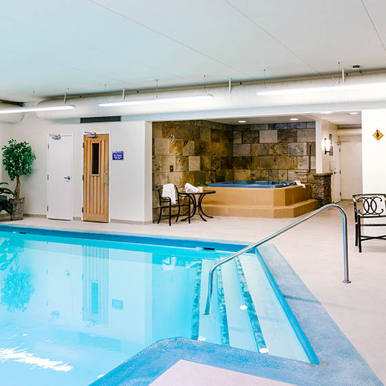 Indoor pool at the Lobstick Lodge in Jasper, Canada